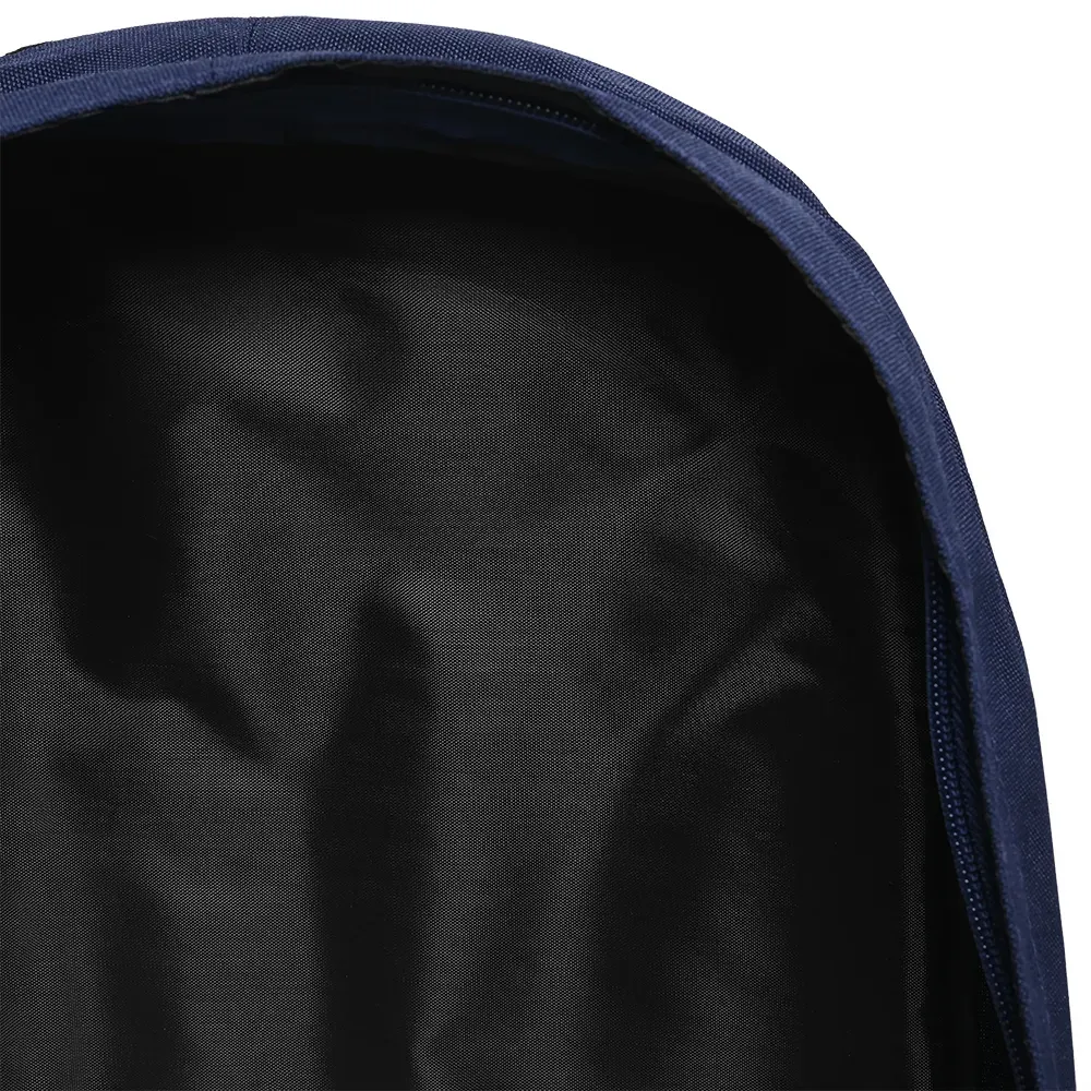 Mochila Mizuno azul noite vista de costas com alças acolchoadas